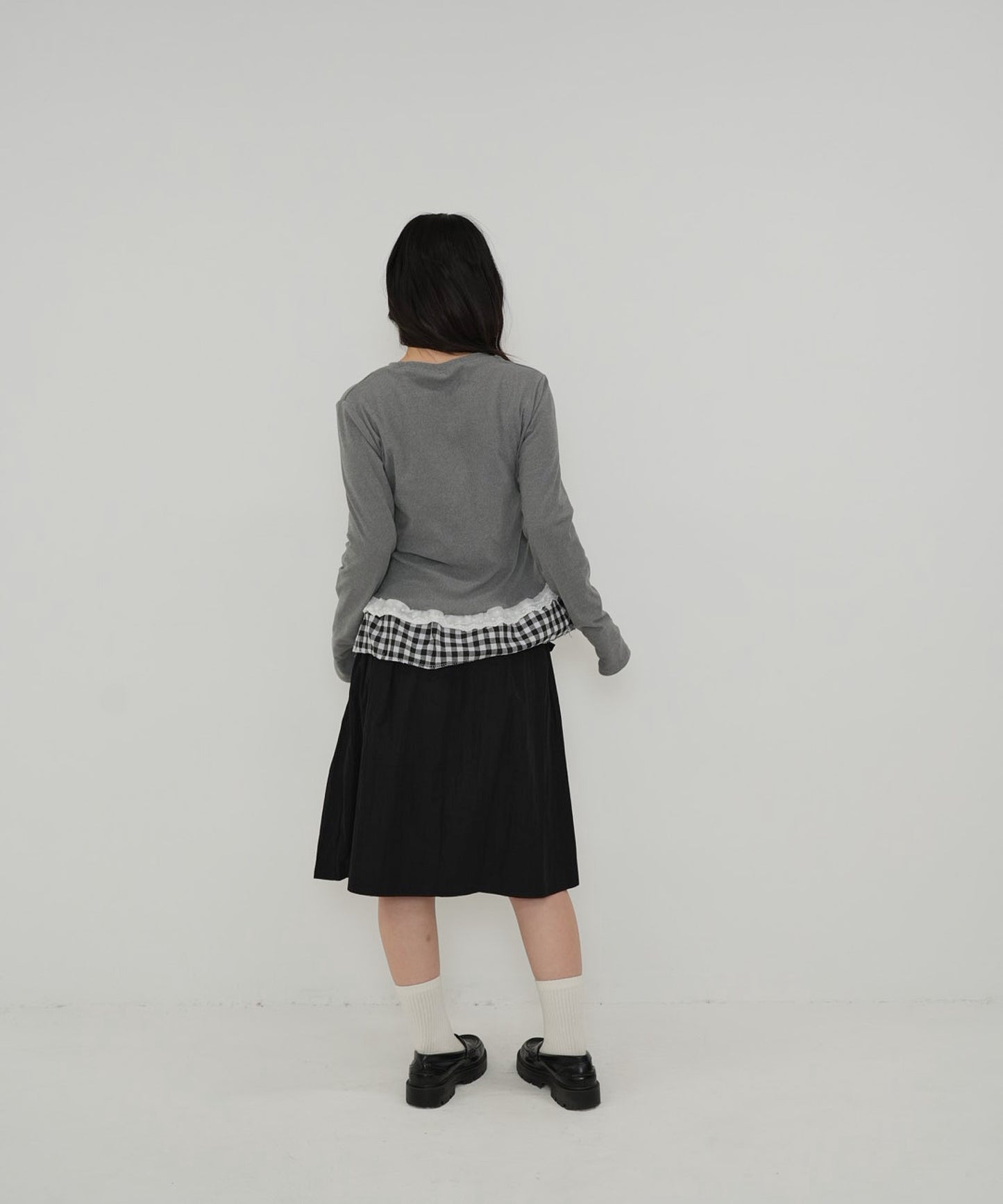 layered frill long sleeve tee