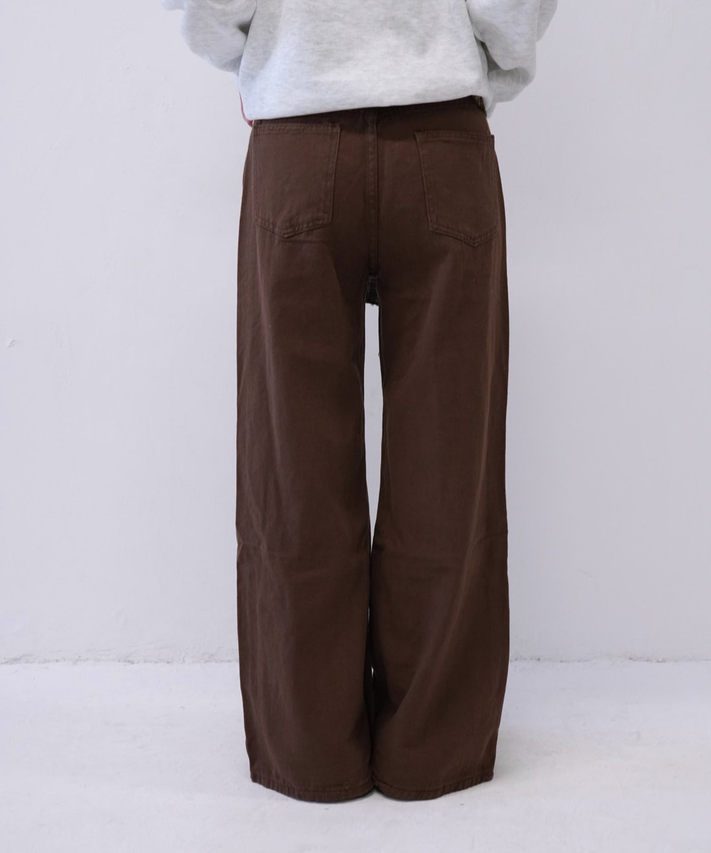 check belt wide pants