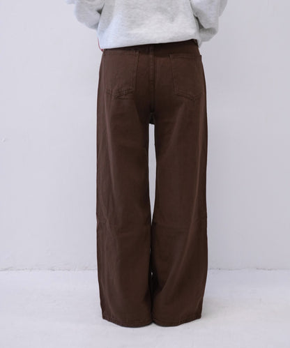 check belt wide pants