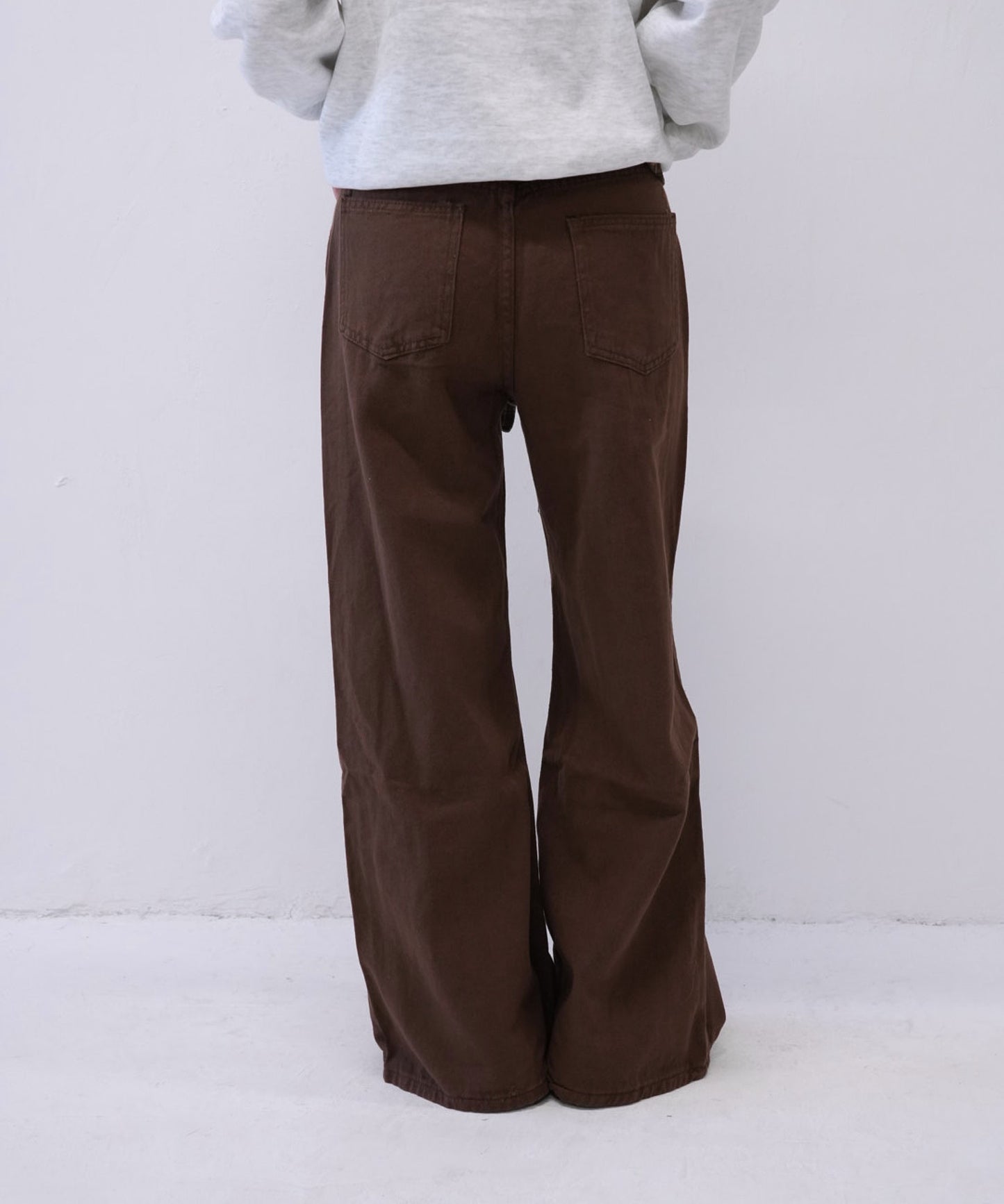 check belt wide pants