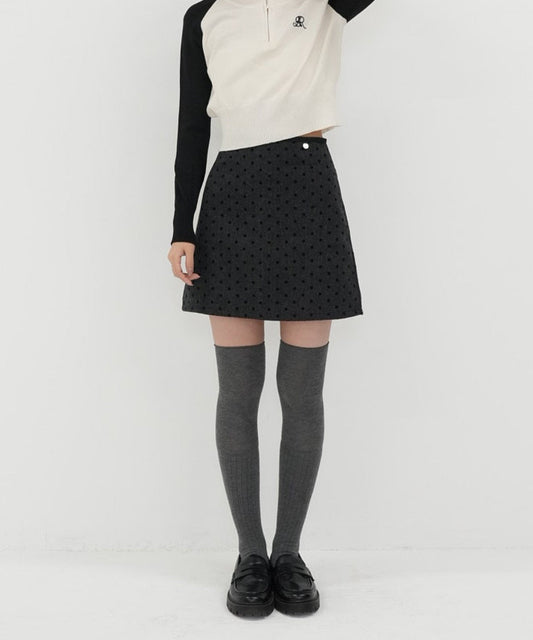 puff dot mini skirt