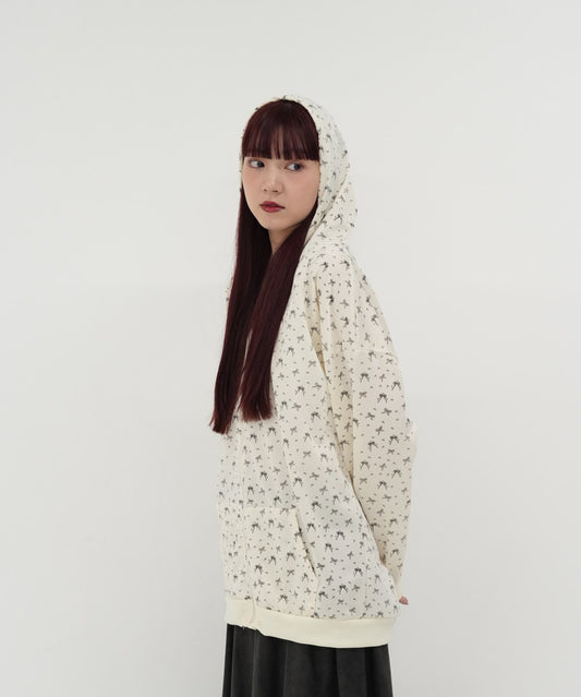 tiny ribbon zip hoodie