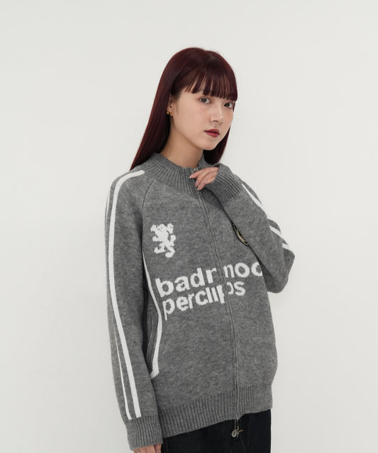 sport logo zip knit