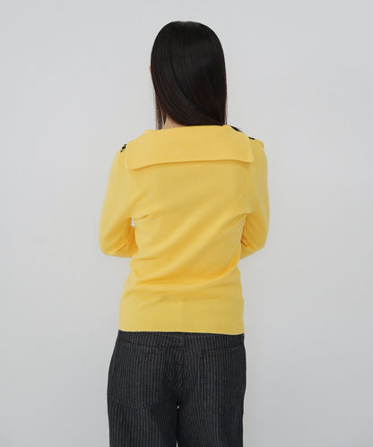 stripe tie sailor knit