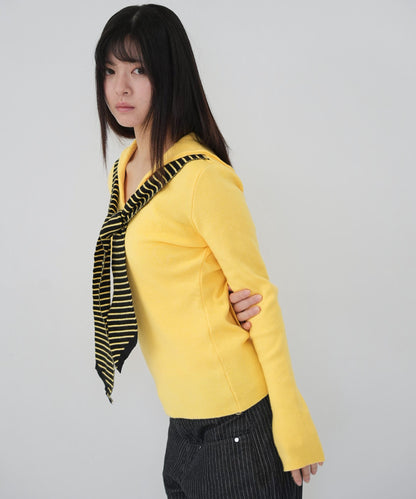 stripe tie sailor knit