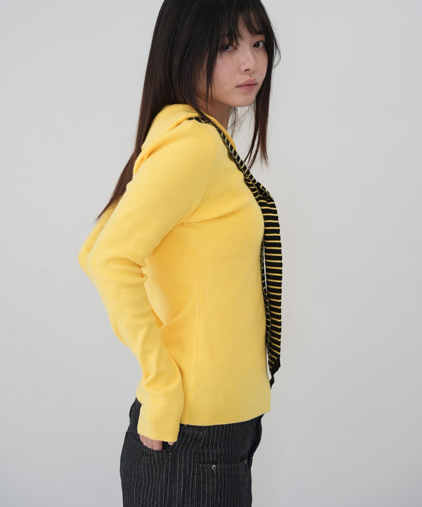 stripe tie sailor knit