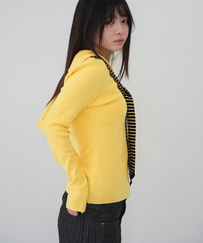 stripe tie sailor knit