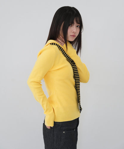 stripe tie sailor knit