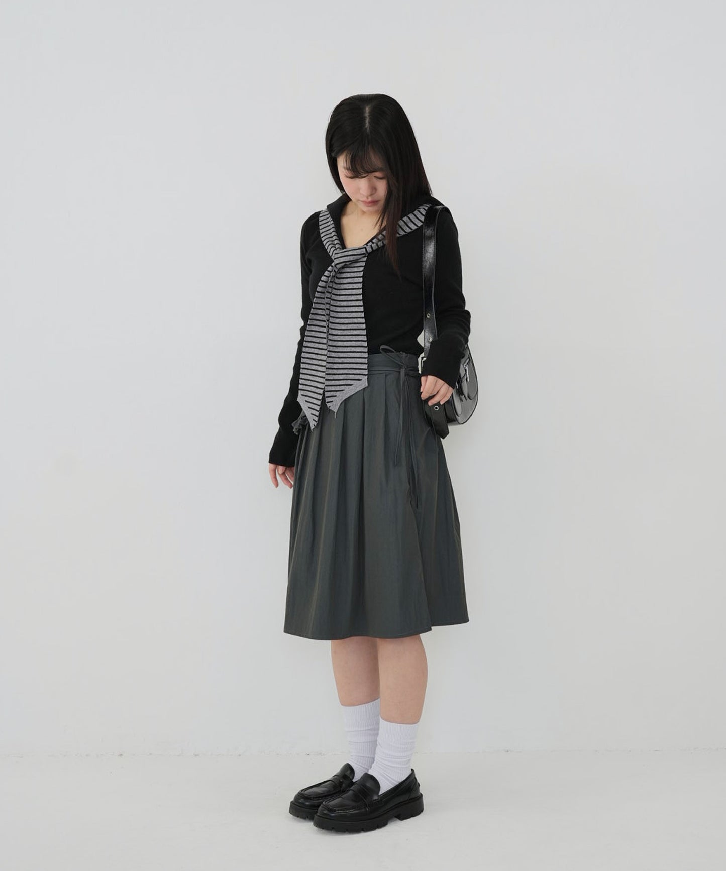 stripe tie sailor knit