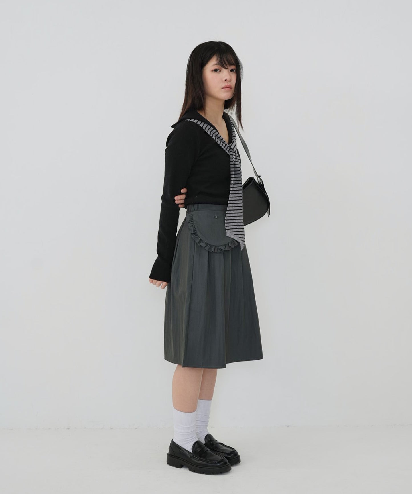 stripe tie sailor knit