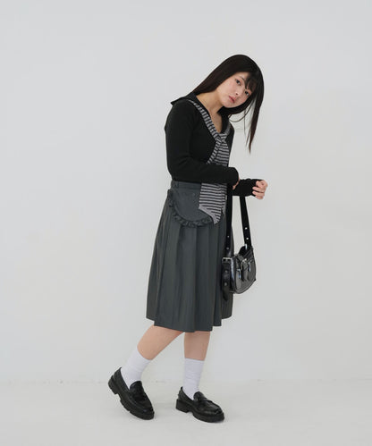 stripe tie sailor knit