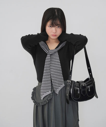 stripe tie sailor knit