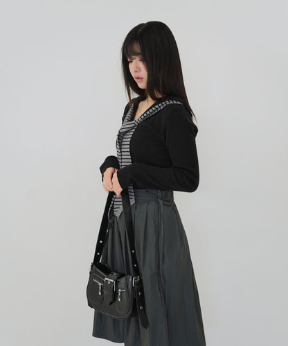 stripe tie sailor knit