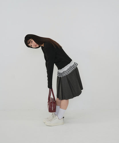 layered frill long sleeve tee