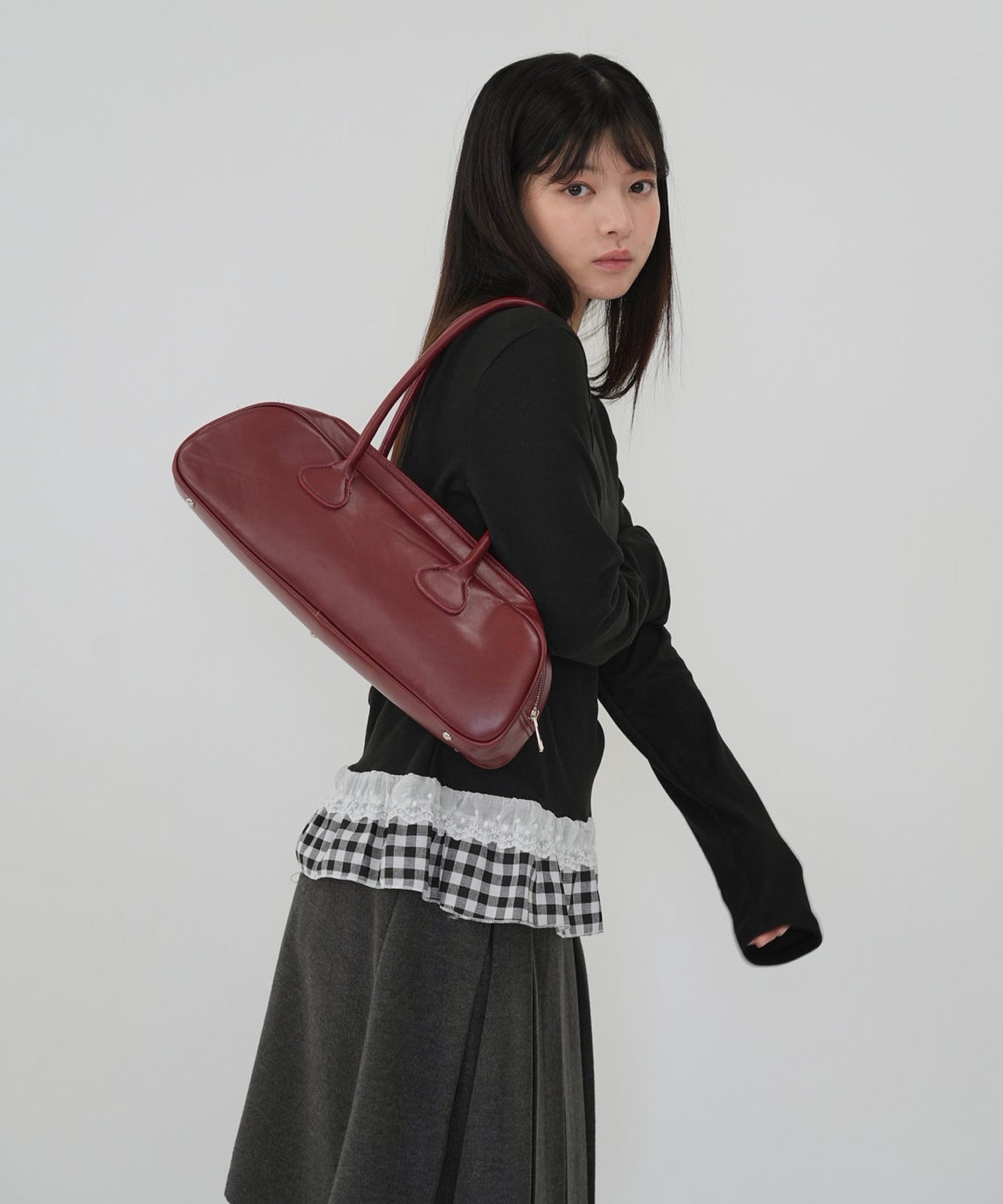 layered frill long sleeve tee