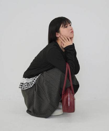 layered frill long sleeve tee