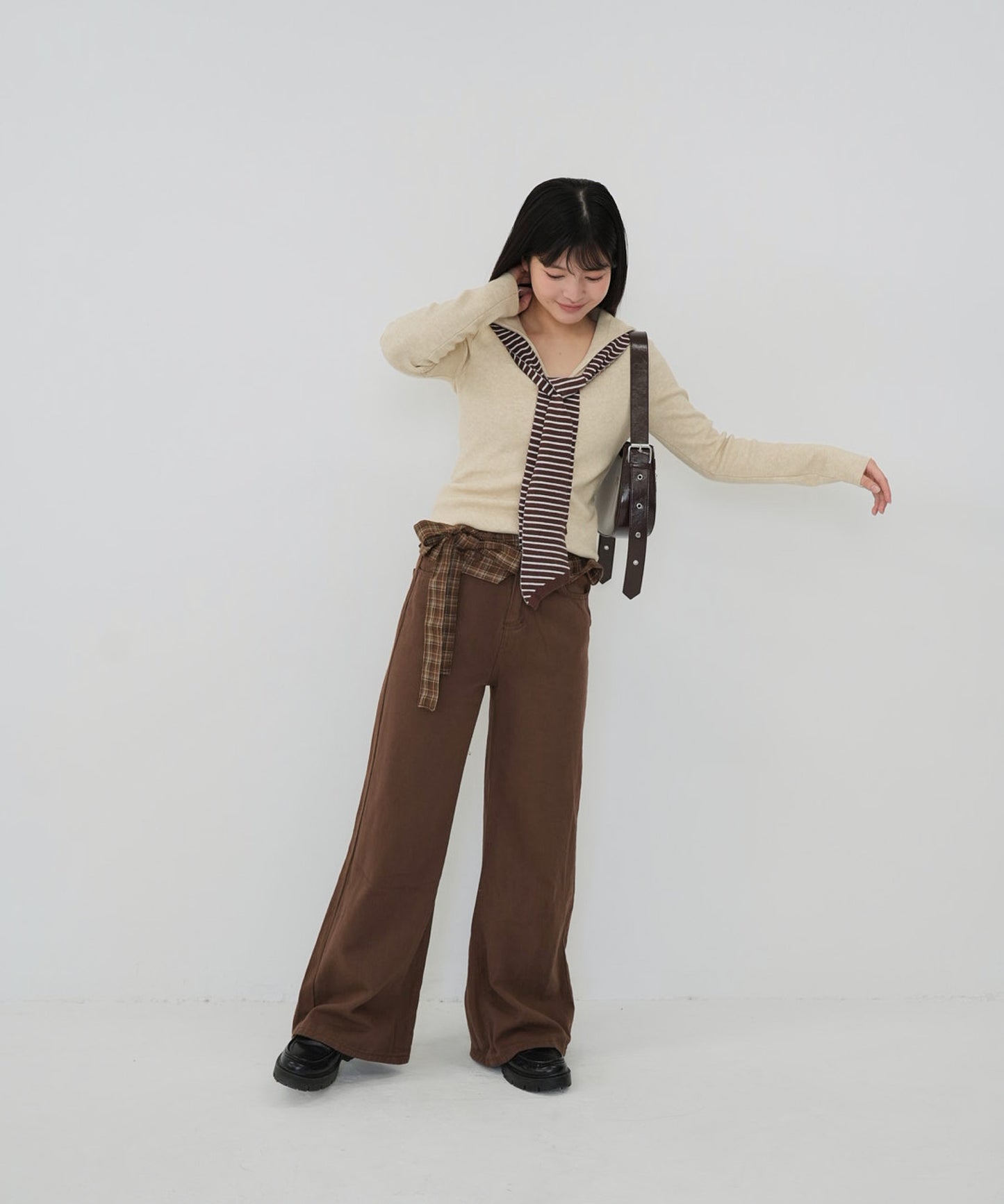 stripe tie sailor knit