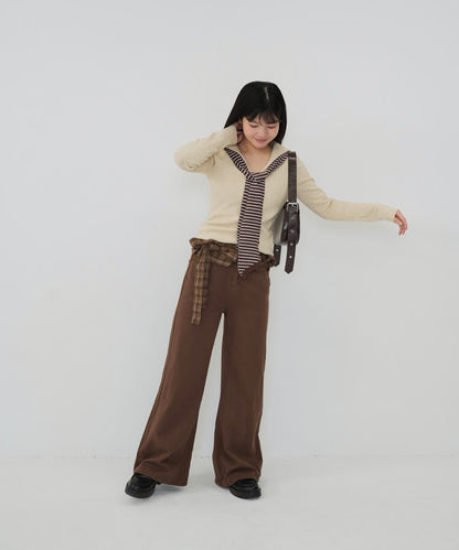 stripe tie sailor knit