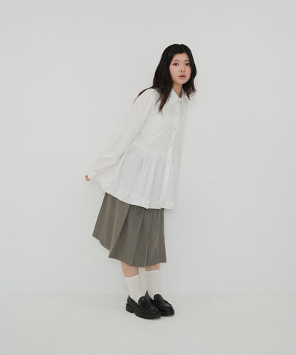 tie pleated skirt