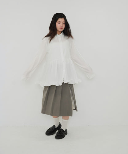 tie pleated skirt