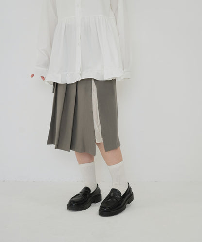 tie pleated skirt