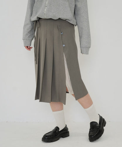tie pleated skirt