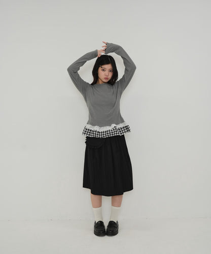 layered frill long sleeve tee
