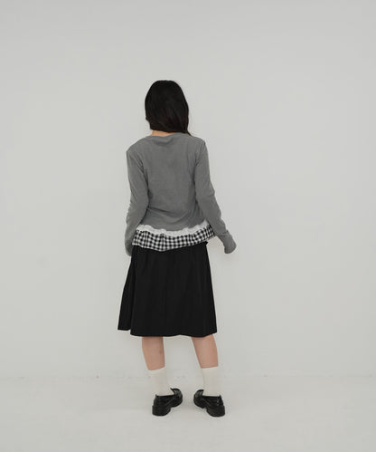 layered frill long sleeve tee