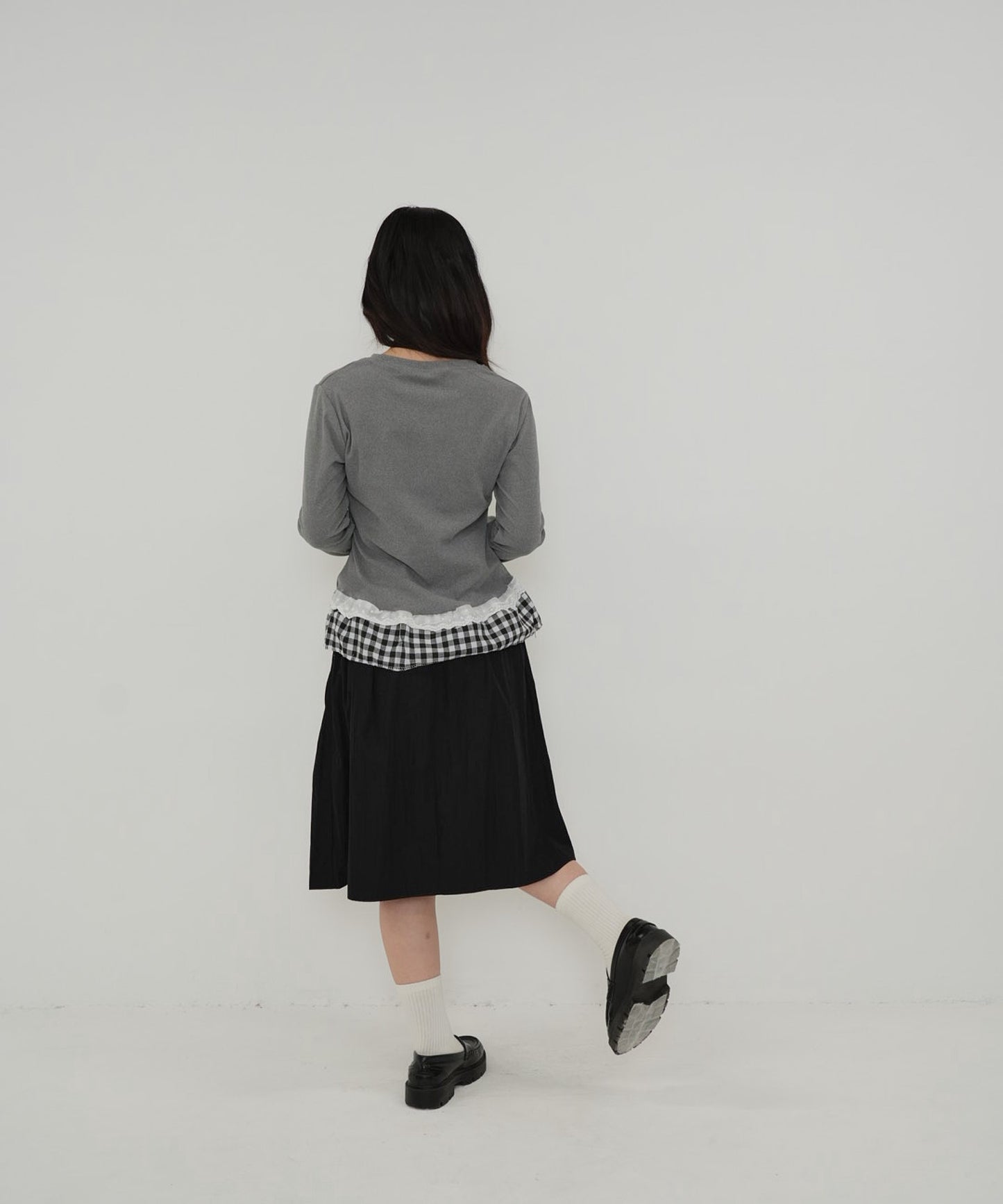 layered frill long sleeve tee