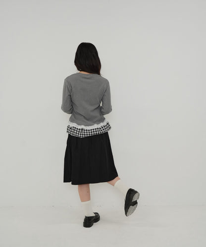 layered frill long sleeve tee