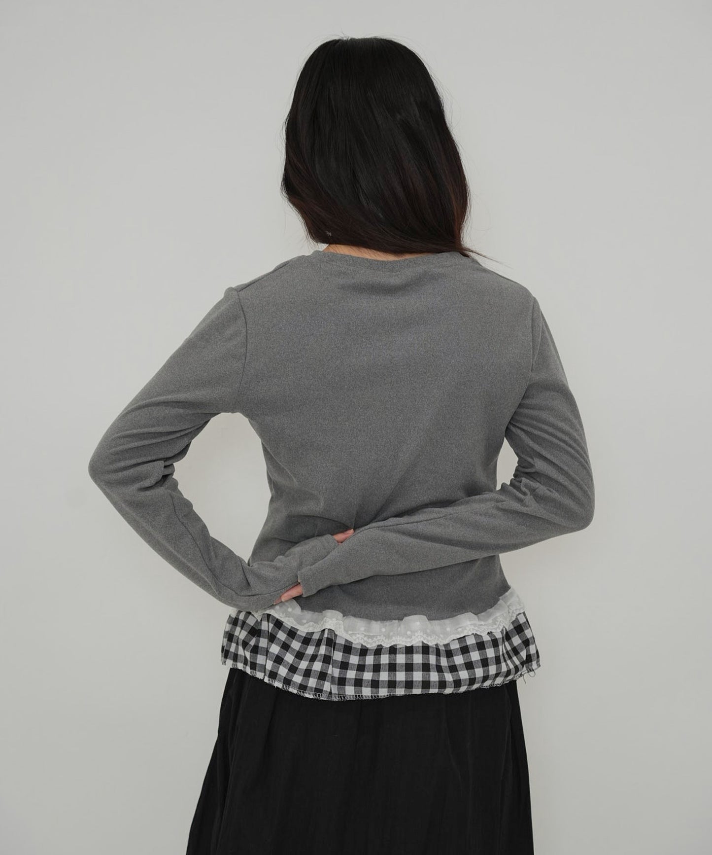 layered frill long sleeve tee