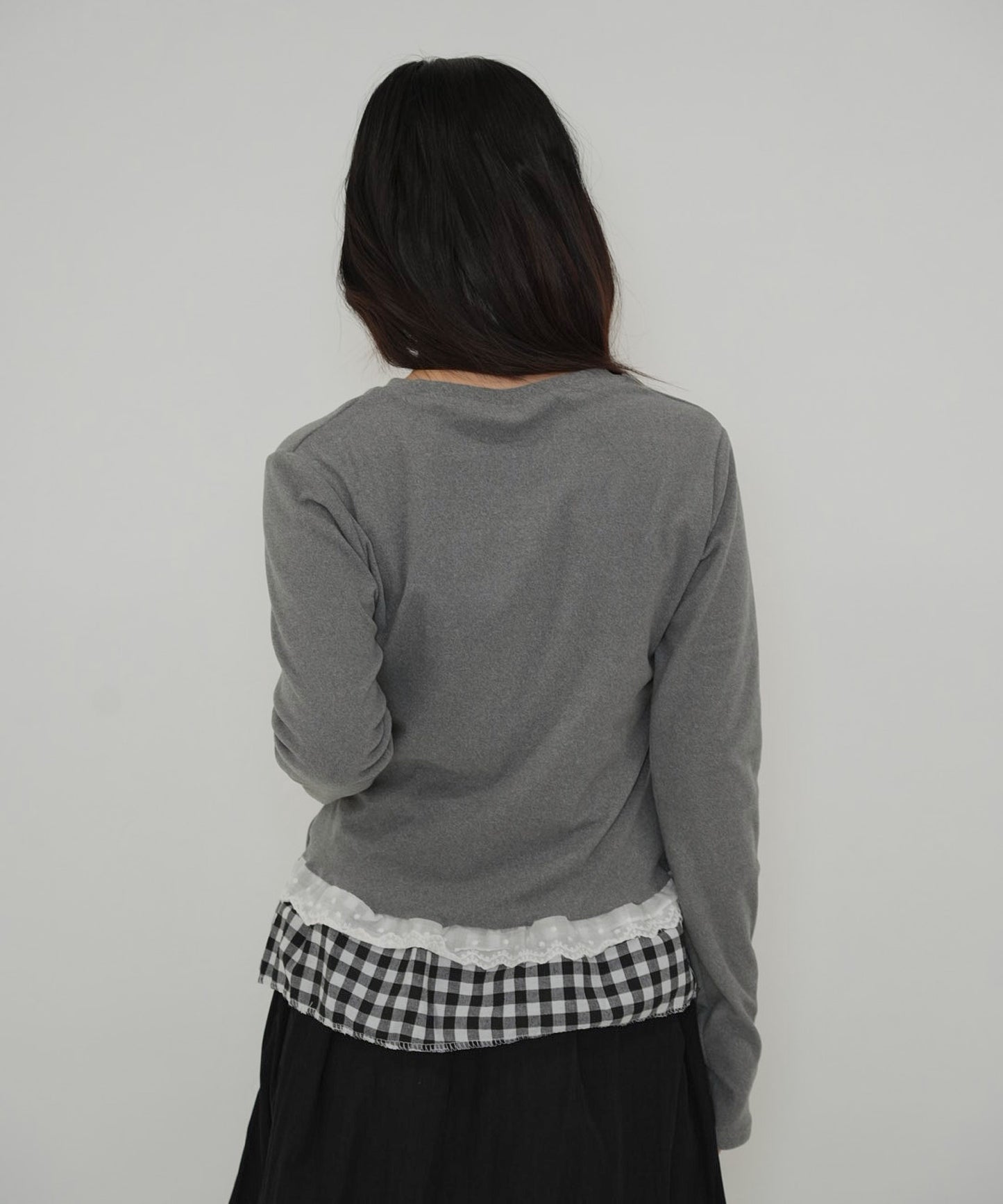 layered frill long sleeve tee
